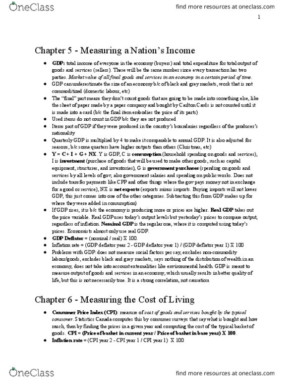 ECON 1000 Chapter Notes - Chapter 5-17: Gdp Deflator, Carlton Cards, Deflation thumbnail