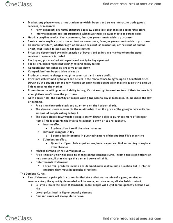 ECON 2001.01 Chapter Notes - Chapter 3: Marginal Utility, Lemonade, Normal Good thumbnail