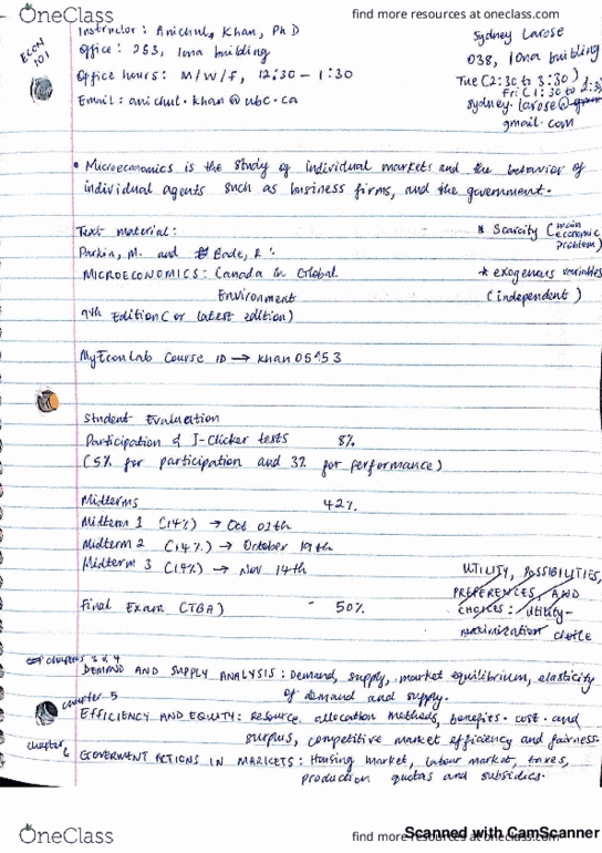 ECON 101 Lecture 1: Important Syllabus Notes and Class Info cover image