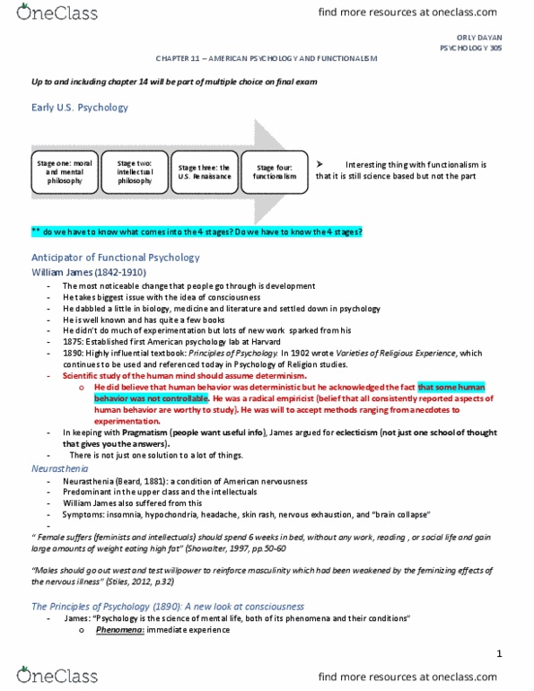 PSYC 305 Chapter Notes - Chapter 11: Neurasthenia, Religious Studies, Hypochondriasis thumbnail