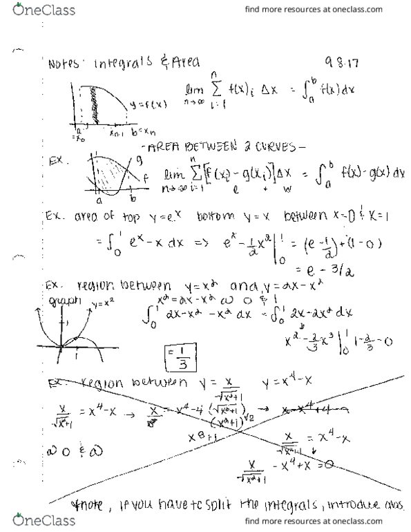 MATH242 Lecture 4: Integrals and Area pg 1 cover image