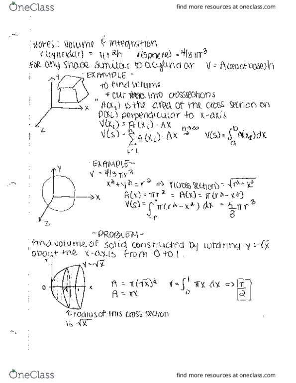 MATH242 Lecture 5: Volume and Integration pg 1 cover image