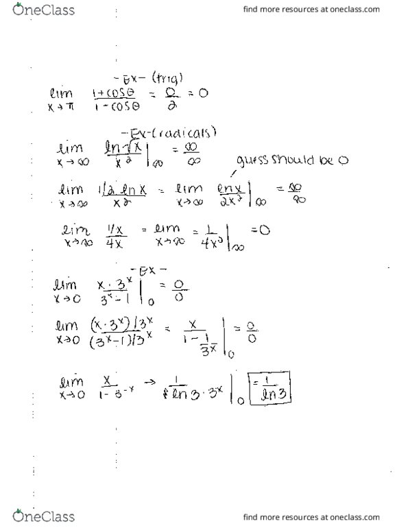 MATH242 Lecture 3: Discussion Section: L'Hopital's Rule pg 3 cover image