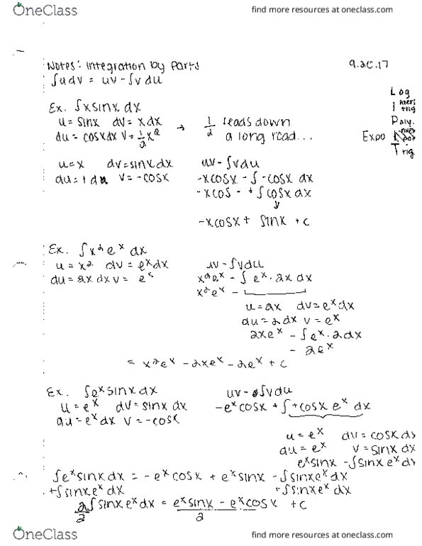 MATH242 Lecture 8: Integration by Parts cover image