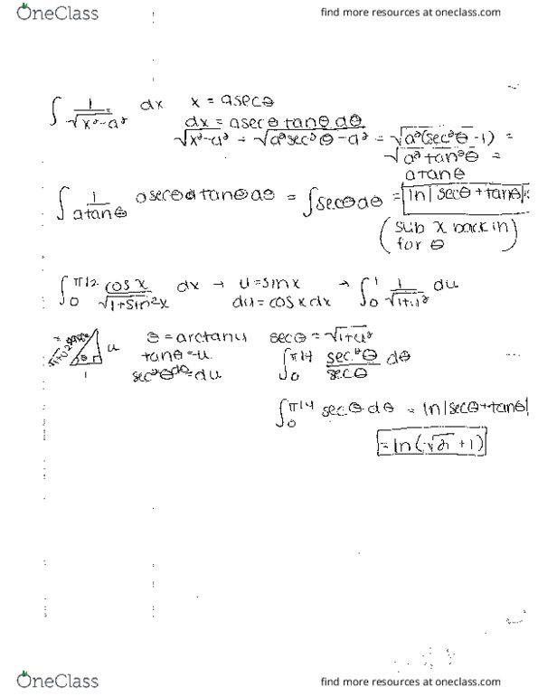 MATH242 Lecture 11: Trig Substitution pg 3 cover image
