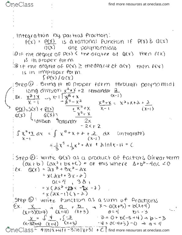 MATH242 Lecture 12: Integration by Partial Fractions pg 1 cover image