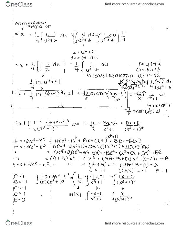MATH242 Lecture 14: Integration by Partial Fractions pg 5 cover image