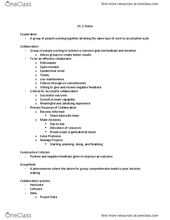 BUS-K 201 Lecture Notes - Lecture 2: Groupthink, Screen Sharing thumbnail