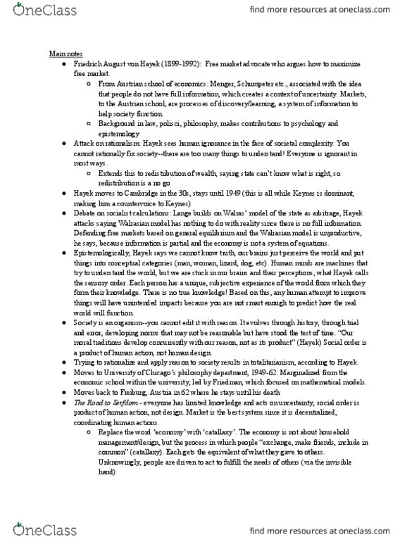 PAPM 1000 Lecture Notes - Lecture 11: Friedrich Hayek, Perfect Competition, Austrian School thumbnail