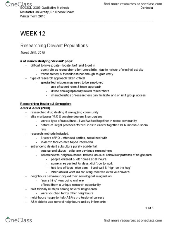 SOCIOL 3O03 Lecture Notes - Lecture 12: Counterculture, 6 Years, Institute For Operations Research And The Management Sciences thumbnail