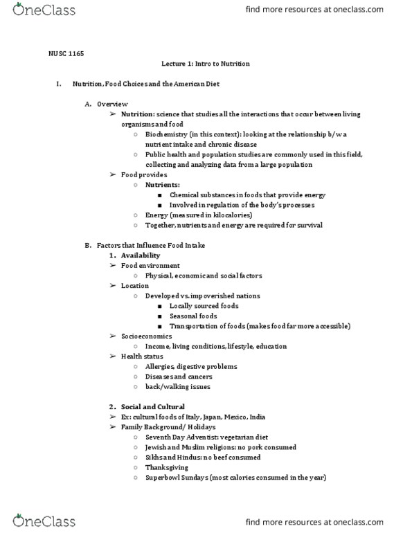 NUSC 1165 Lecture Notes - Lecture 1: Super Bowl, Public Health, Triglyceride thumbnail
