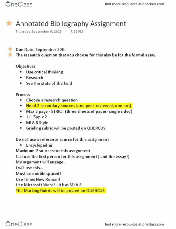 ENG100H1 Lecture Notes - Lecture 1: Times New Roman, Microsoft Word, Due Date thumbnail