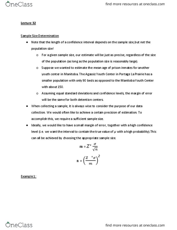 STAT 1000 Lecture Notes - Lecture 32: Confidence Interval, Standard Deviation, Null Hypothesis thumbnail