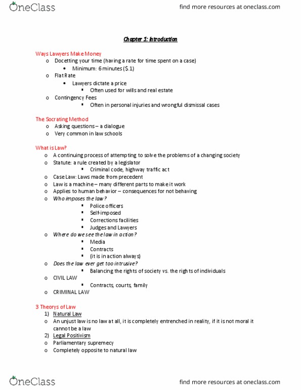 PO210 Lecture Notes - Lecture 1: Legal Positivism, Wrongful Dismissal, Blackletter thumbnail