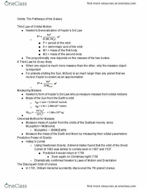 ASTRON 1142 Lecture Notes - Lecture 3: John Couch Adams, Edmond Halley, Galilean Moons thumbnail