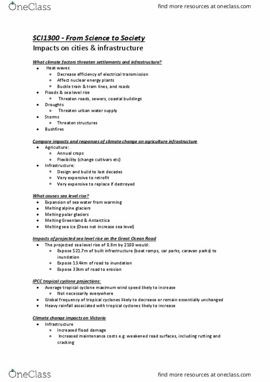 SCI1300 Lecture Notes - Lecture 18: Great Ocean Road, Sea Level Rise, Global Frequency thumbnail