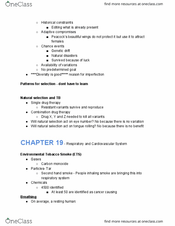 BISC104 Chapter Notes - Chapter 19: Passive Smoking, Rib Cage, Combination Drug thumbnail