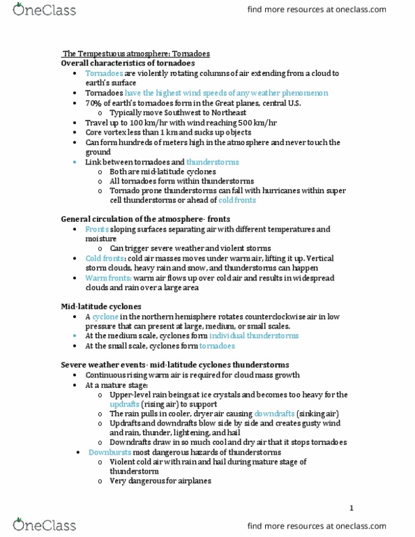 GEOL 1410 Lecture Notes - Lecture 1: Vertical Draft, Thunderstorm, Jet Stream thumbnail