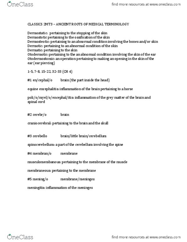 CLASSICS 2MT3 Lecture Notes - Ossification, Anatomy Of The Cerebellum, Grey Matter thumbnail