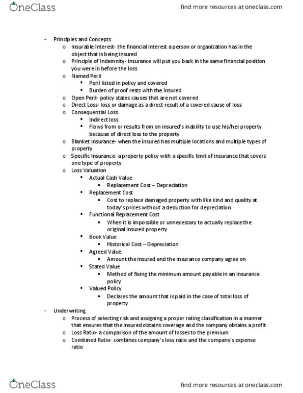 RMI-4224 Chapter Notes - Chapter 2: Legal Liability, Subrogation thumbnail