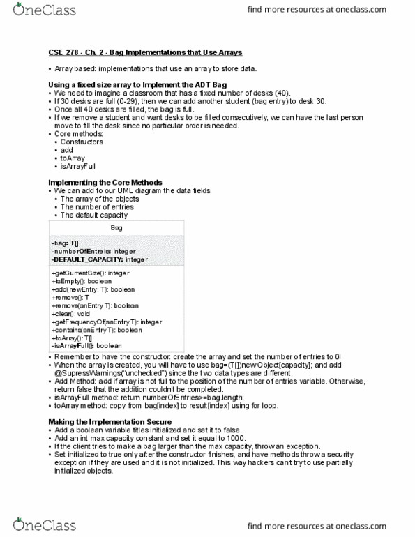 CSE 274 Chapter Notes - Chapter 2: Unified Modeling Language thumbnail