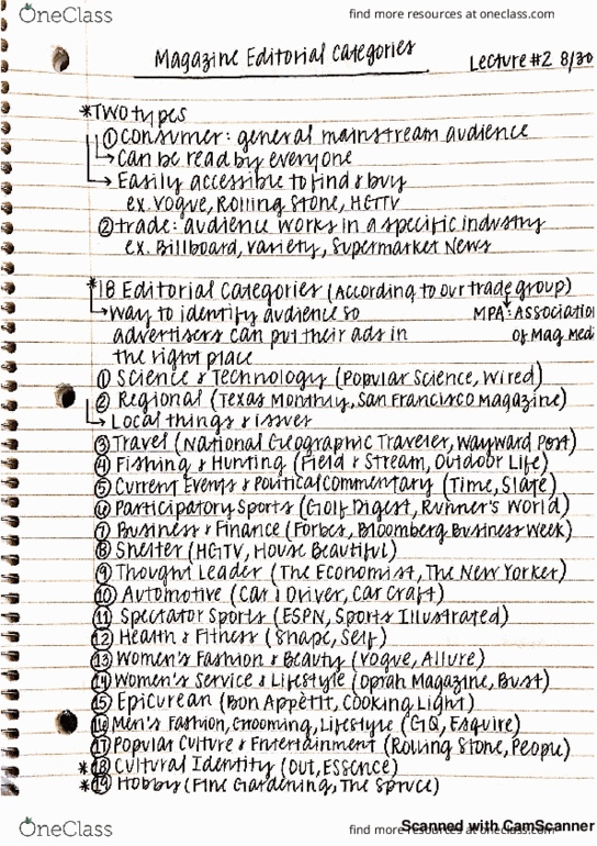 MAG 205 Lecture 2: MAG 205 Lecture #2 // Magazine Editorial Categories (Syracuse University) thumbnail