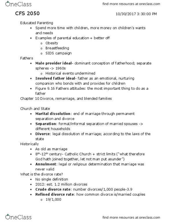 CFS 2050 Lecture Notes - Lecture 17: Breastfeeding thumbnail