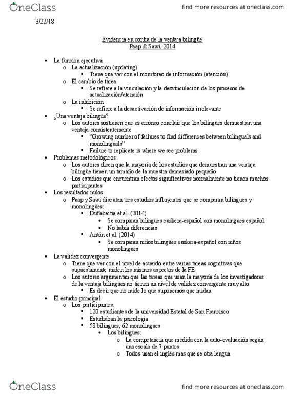 SPAN 497 Lecture Notes - Lecture 16: Los Mismos thumbnail