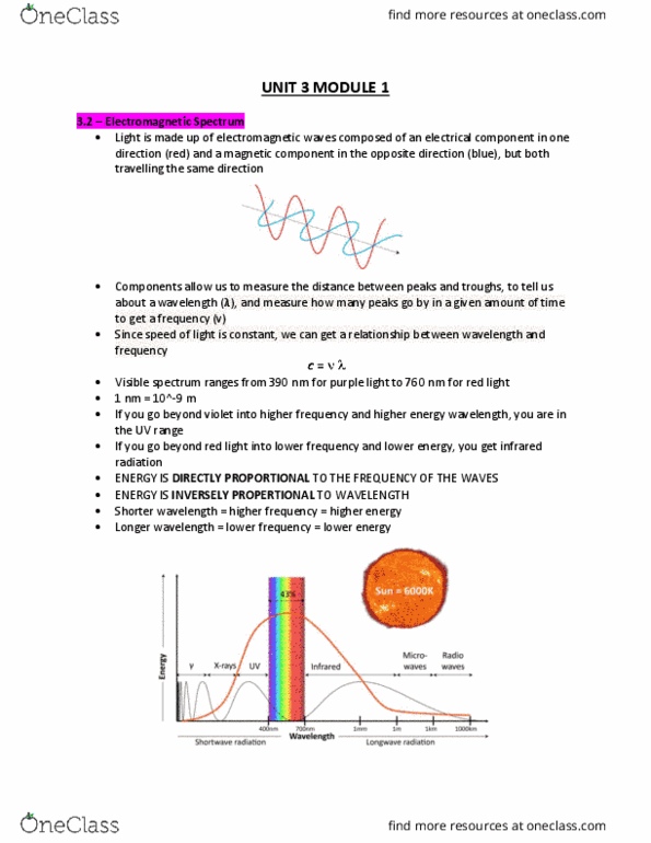 CHEM 1A03 Lecture Notes - Lecture 2: Ammeter, Threshold Energy, Visible Spectrum thumbnail
