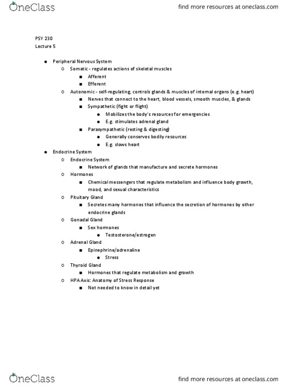 PSY 230 Lecture Notes - Lecture 5: Zolpidem, Occupational Therapist, Fluoxetine thumbnail
