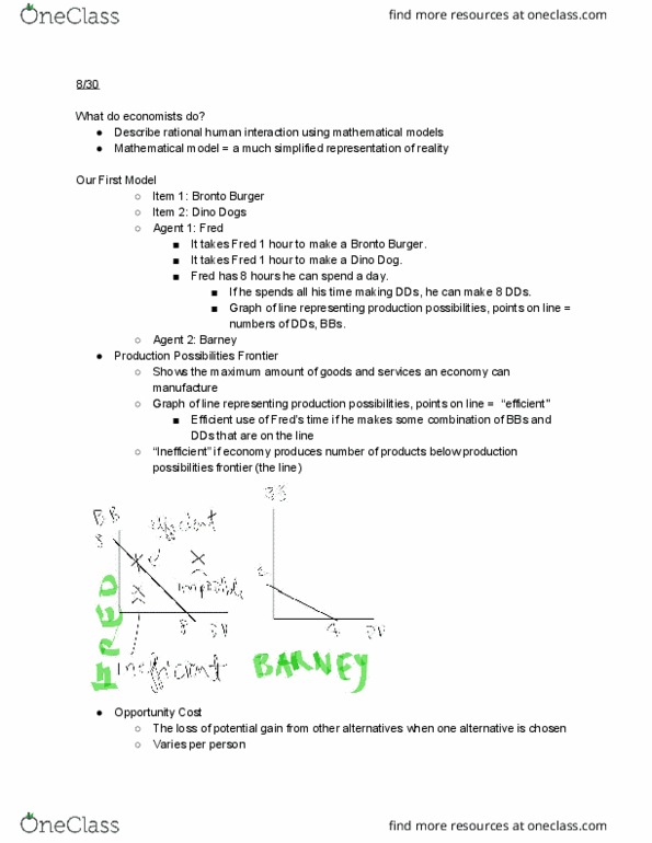 ECON 1011 Lecture Notes - Lecture 2: Absolute Advantage, Opportunity Cost, Comparative Advantage cover image