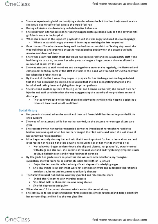 PSY3032 Chapter Notes - Chapter BPD: Family Therapy, Asteroid Family, Projective Test thumbnail