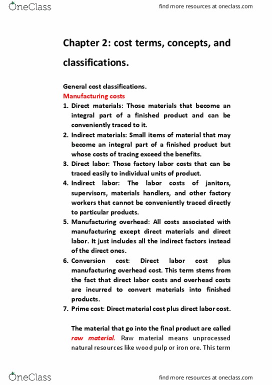 RSM222H1 Chapter Notes - Chapter 2: Direct Labor Cost, Income Statement, Magna International thumbnail