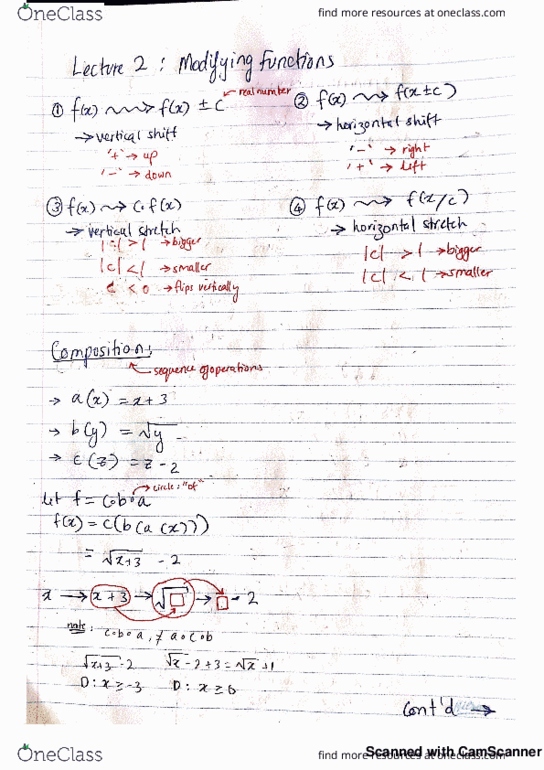 MAT 1320 Lecture 2: Modifying, Composition and Exponential Functions thumbnail