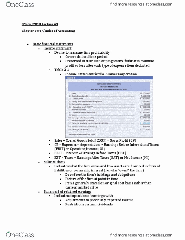 BUS 320 Lecture Notes - Lecture 3: Accounts Receivable, Net Income, Tax Shield thumbnail
