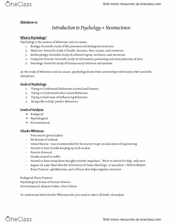 PSYO 1011 Lecture Notes - Lecture 1: Falsifiability, Glioblastoma Multiforme, Herbert Graf thumbnail