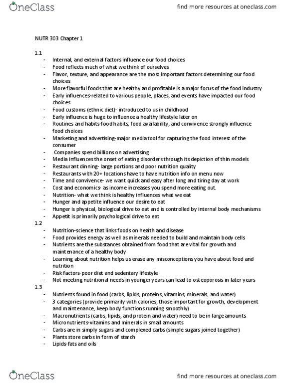 NUTR 30300 Chapter Notes - Chapter 1: Osteoporosis, Nutrient, Nutrition Facts Label thumbnail