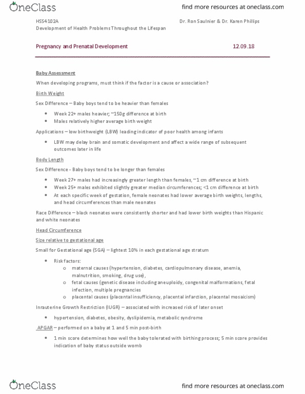 HSS 4102 Lecture Notes - Lecture 3: Progenitor Cell, Folic Acid, Blastocyst thumbnail