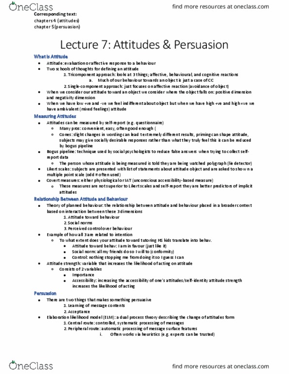 PSY220H1 Lecture Notes - Lecture 7: Positive Illusions, Ambivalence, Norm (Social) thumbnail