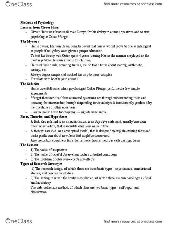 PSYCH 1 Chapter Notes - Chapter 2: Standard Deviation, Statistical Inference, Wilhelm Wundt thumbnail