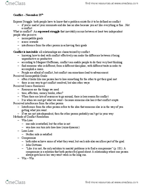 CMN 1148 Lecture Notes - Lecture 10: John Gottman thumbnail