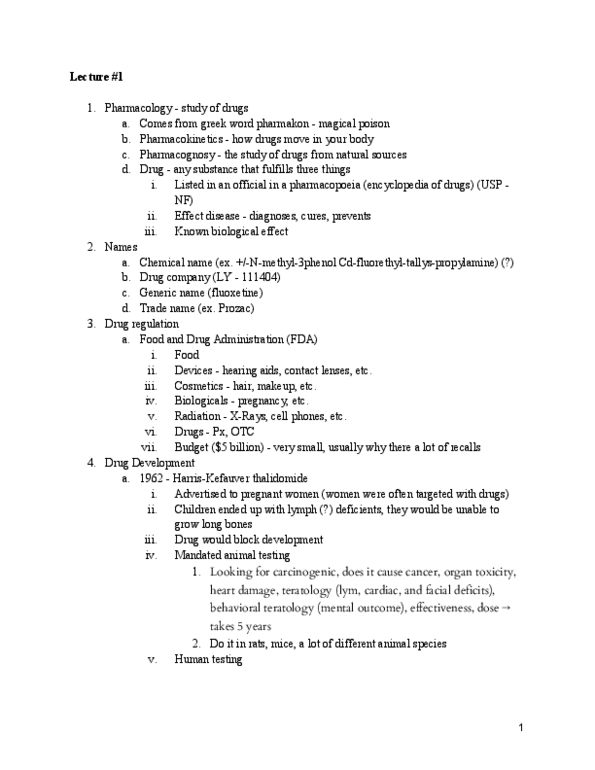 PSY 359 Lecture Notes - Lecture 1: Animal Testing, Thalidomide, Regulation Of Therapeutic Goods thumbnail