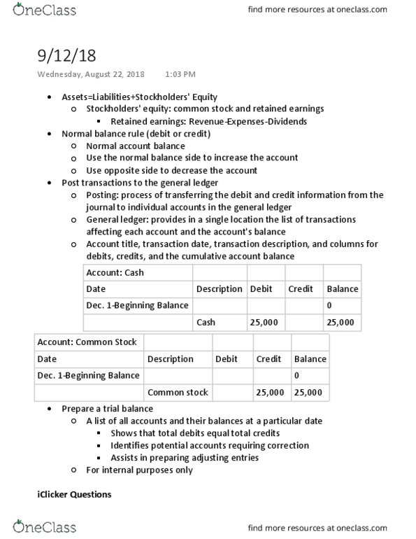 MGMT 20000 Lecture Notes - Lecture 8: Common Stock, Retained Earnings, General Ledger thumbnail