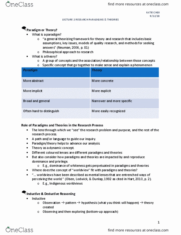 SWP 538 Lecture Notes - Lecture 2: Inductive Reasoning, Statistical Significance, Statistical Hypothesis Testing thumbnail