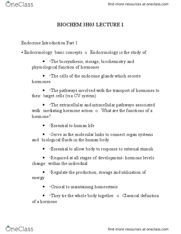 BIOCHEM 3H03 Lecture Notes - Lecture 1: Sexual Differentiation, Testicle, Aldosterone thumbnail