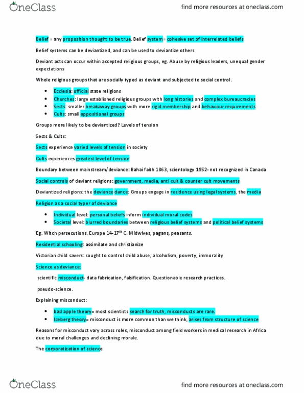 SOC 214 Lecture Notes - Lecture 9: Social Darwinism, Scientific Misconduct, Body Modification thumbnail