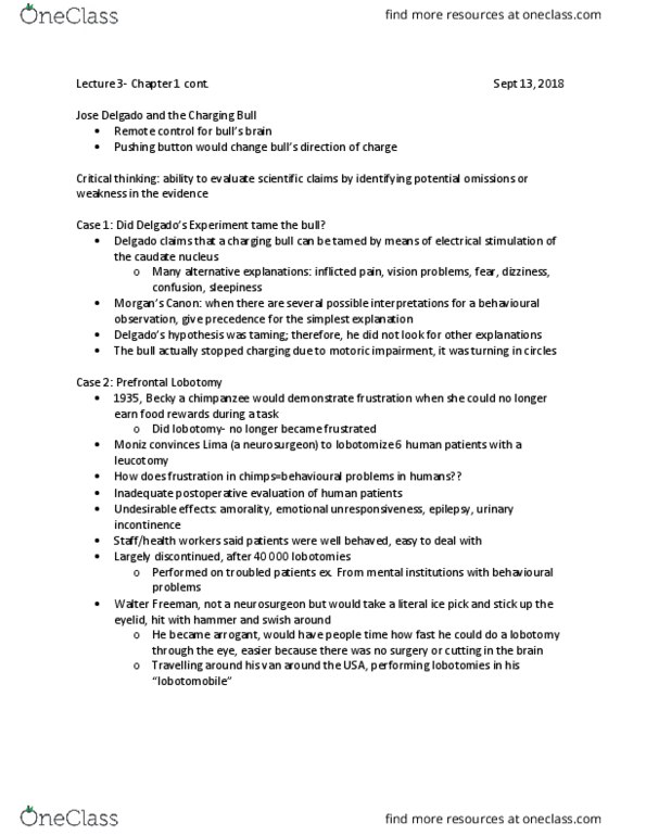 PSYC 271 Lecture Notes - Lecture 3: Urinary Incontinence, Monism, Epigenetics thumbnail