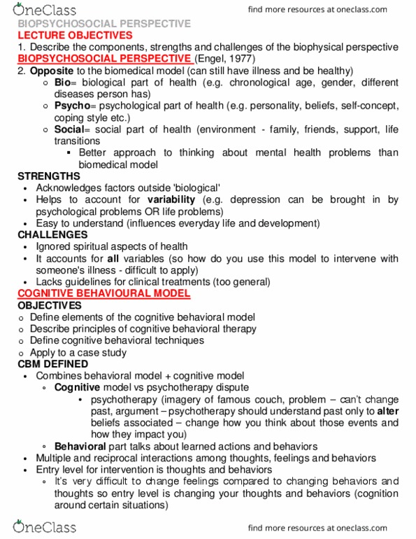 HLTHAGE 3N03 Lecture Notes - Lecture 3: Hand Washing, Wait List, Cognitive Model thumbnail