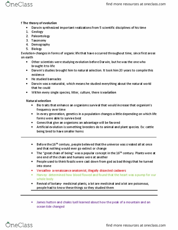 ANTH 18630 Lecture Notes - Lecture 2: James Hutton, Evolutionary Algorithm, Gamete thumbnail