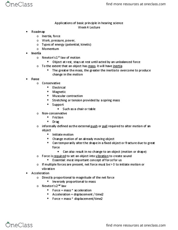 SPA 3032 Lecture Notes - Lecture 4: Newton Metre, Sound Pressure, Momentum thumbnail